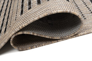 Chodnik Melissa Brązowy Czarny Pasy Indoor Outdoor