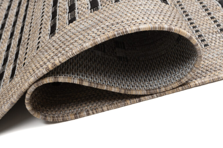 Chodnik Melissa Brązowy Czarny Pasy Indoor Outdoor