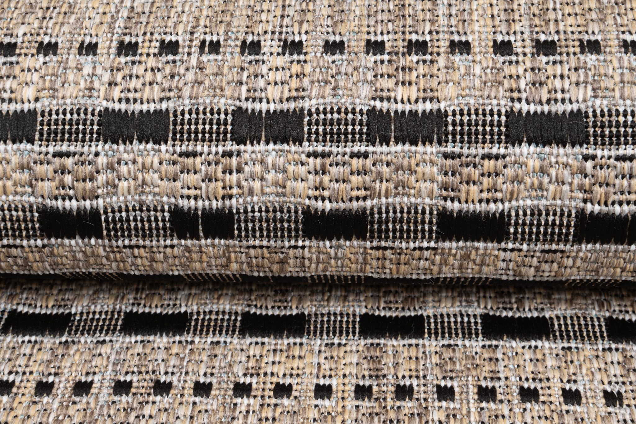 Chodnik Melissa Brązowy Czarny Pasy Indoor Outdoor