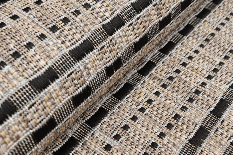 Chodnik Melissa Brązowy Czarny Pasy Indoor Outdoor