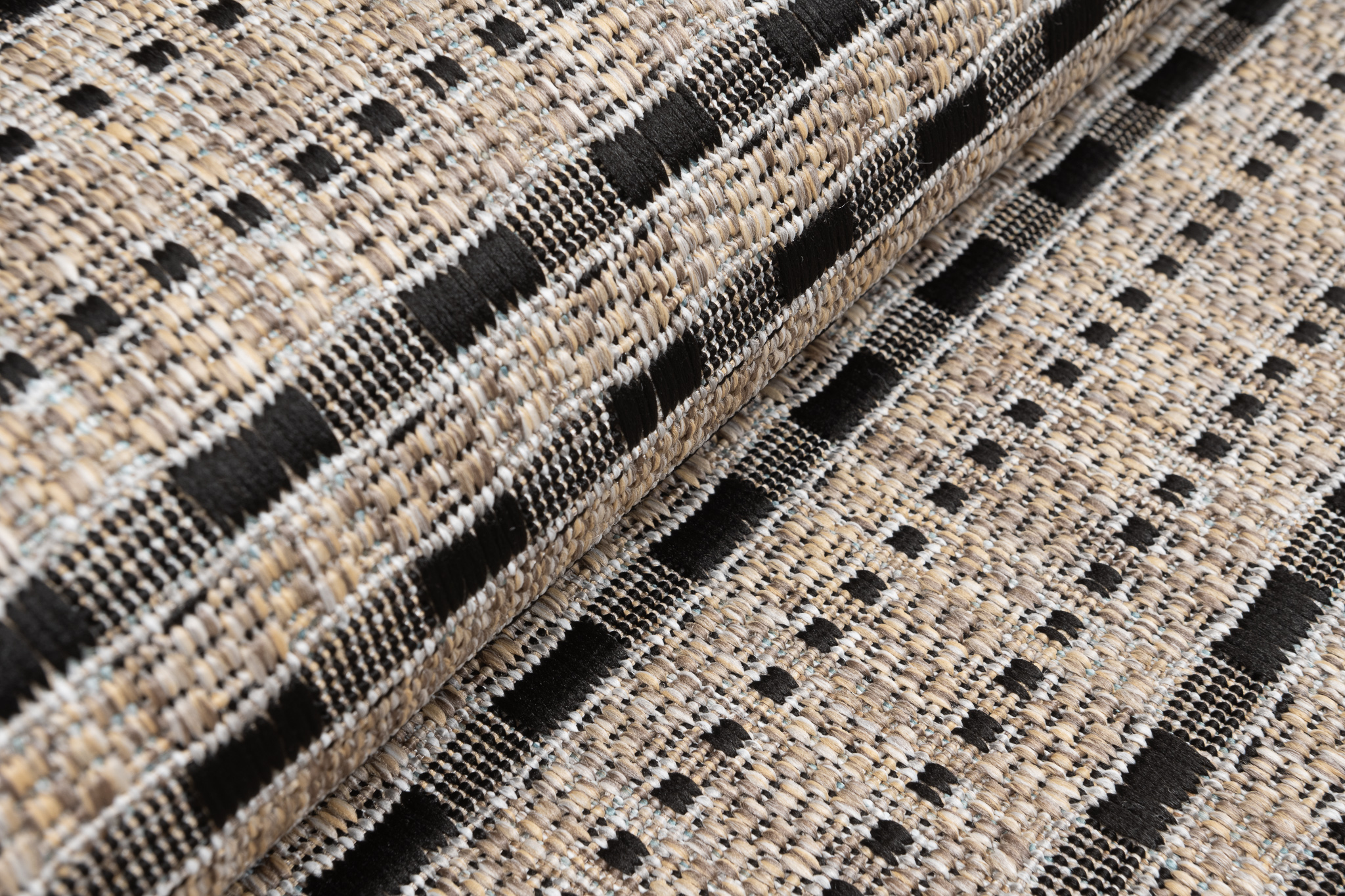 Chodnik Melissa Brązowy Czarny Pasy Indoor Outdoor