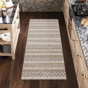 Chodnik Melissa Brązowy Pasy Indoor Outdoor