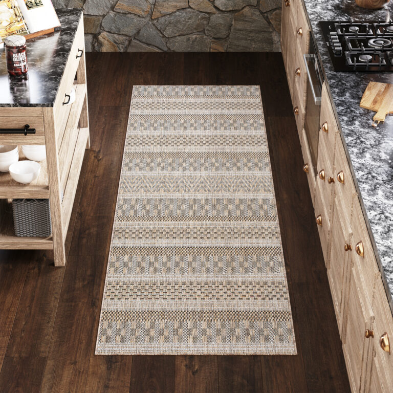 Chodnik Melissa Brązowy Pasy Indoor Outdoor