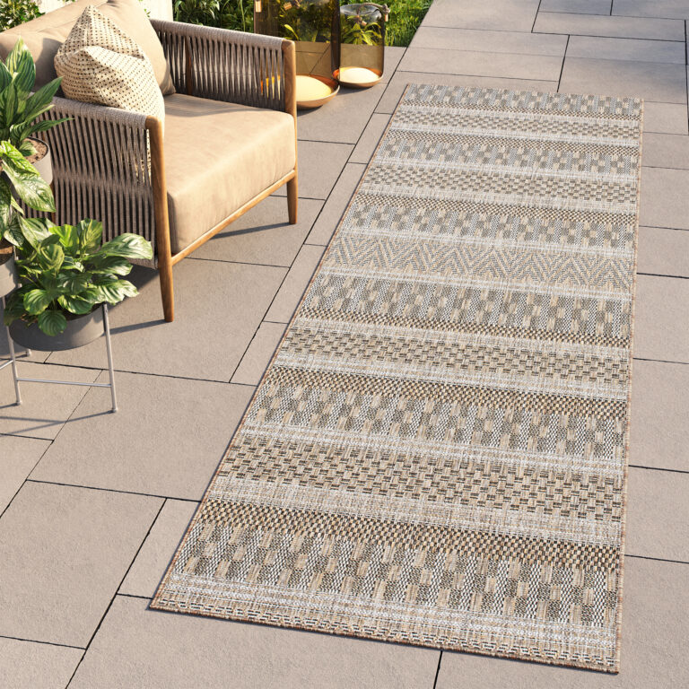 Chodnik Melissa Brązowy Pasy Indoor Outdoor