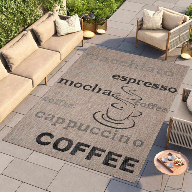 Dywan Melissa Brązowy Czarny Kawa Indoor Outdoor