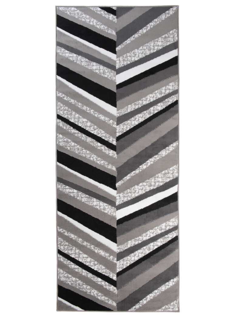 Chodnik Maya Szary Czarny Geometryczny Linie