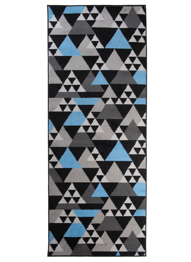 Chodnik Maya Szary Niebieski Geometryczny Trójkąty