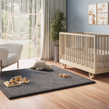 Dywan Dziecięcy Fluffin Kwadratowy Ciemny Szary