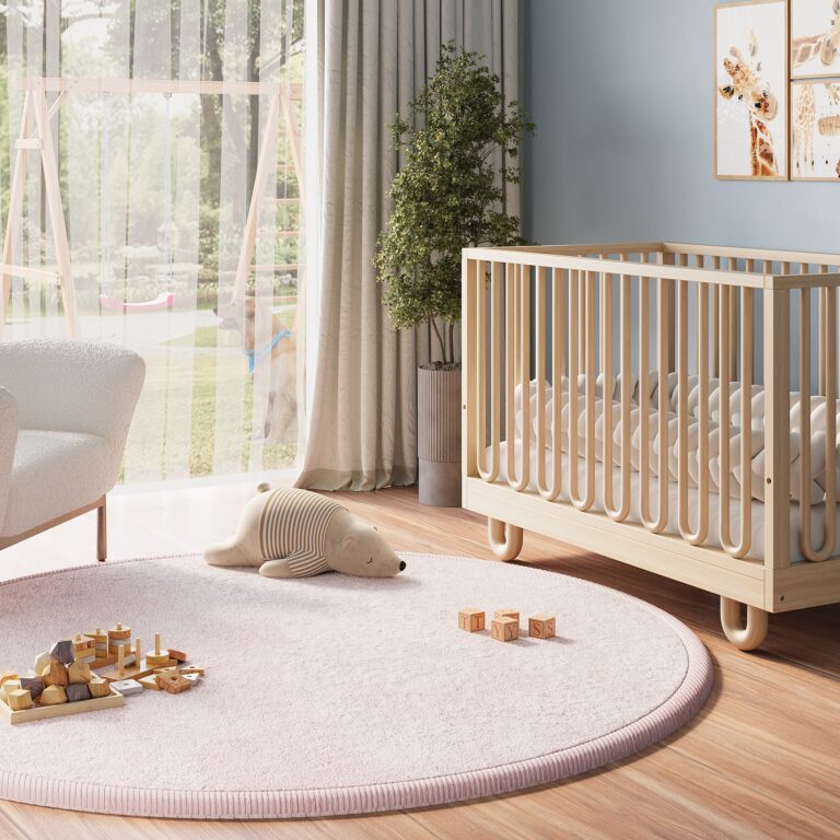 Dywan Dziecięcy Fluffin Okrągły Różowy