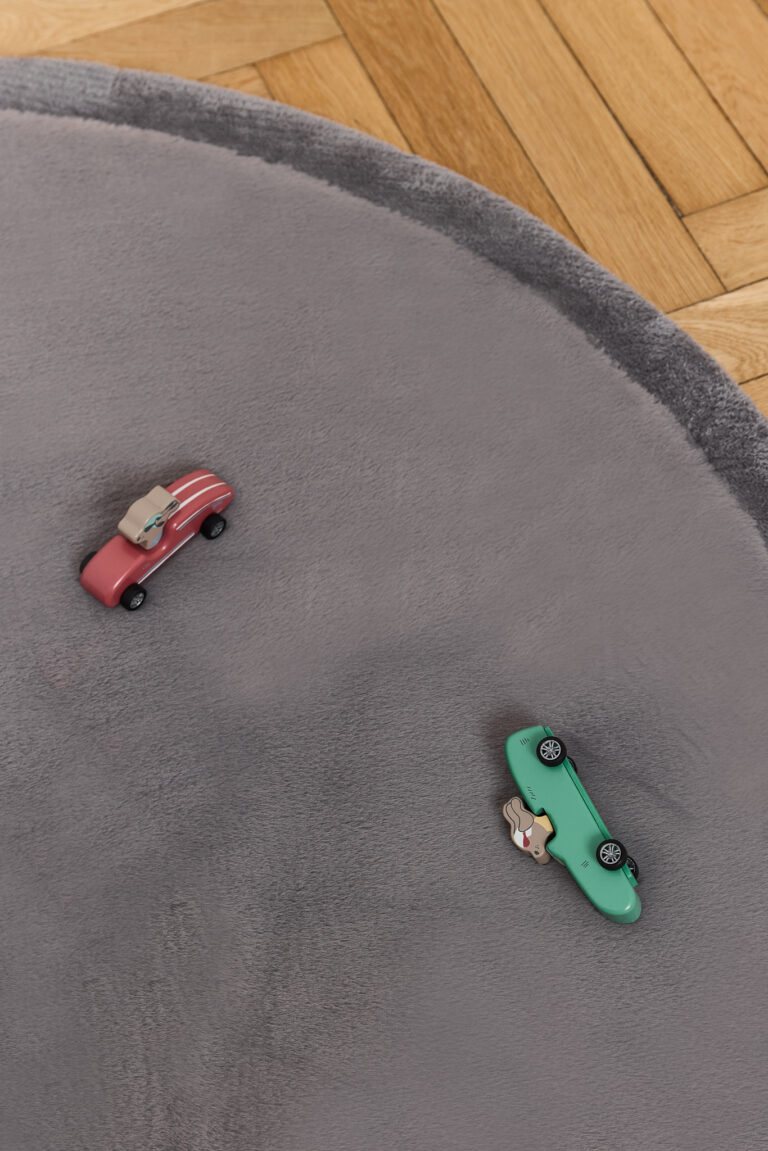 Dywan Dziecięcy Fluffin Okrągły Ciemny Szary