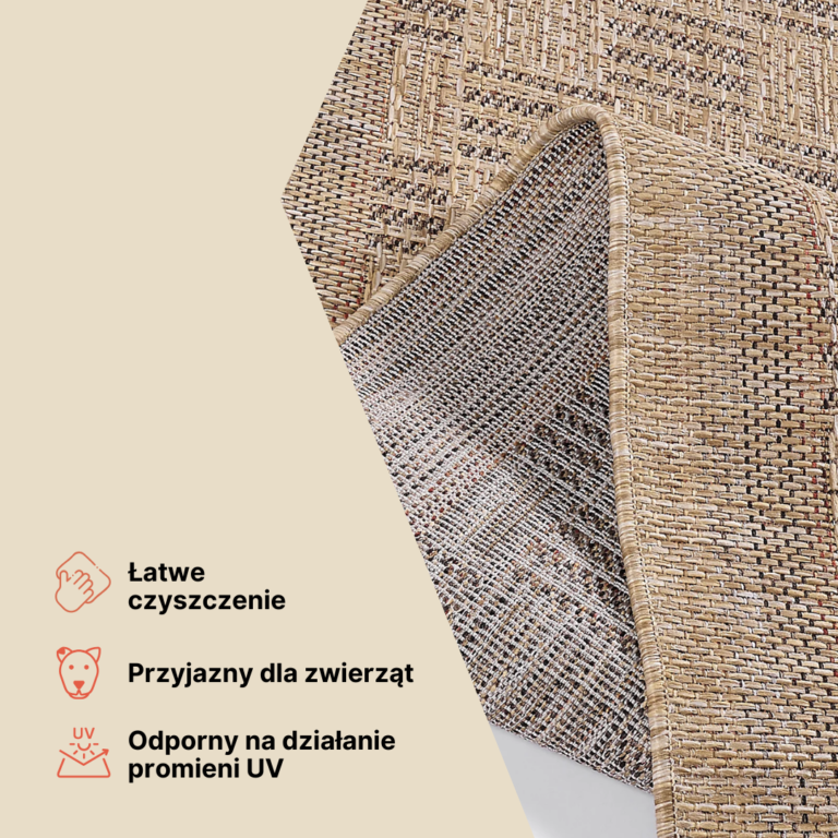 Dywan Zewnętrzny Yucana Beżowy Etniczny