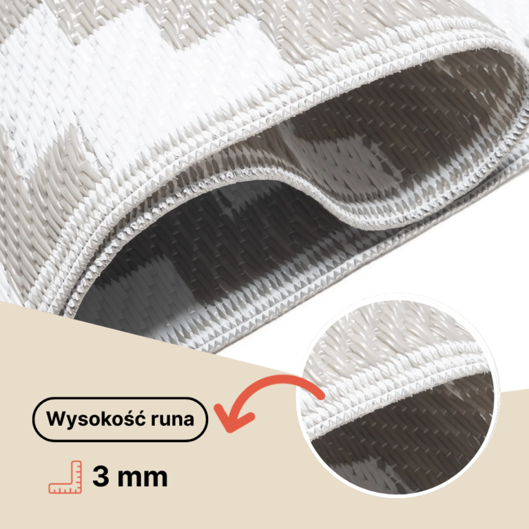 Dywan Ibiza Outdoorowy Dwustronny Wodoodporny Czarny Biały