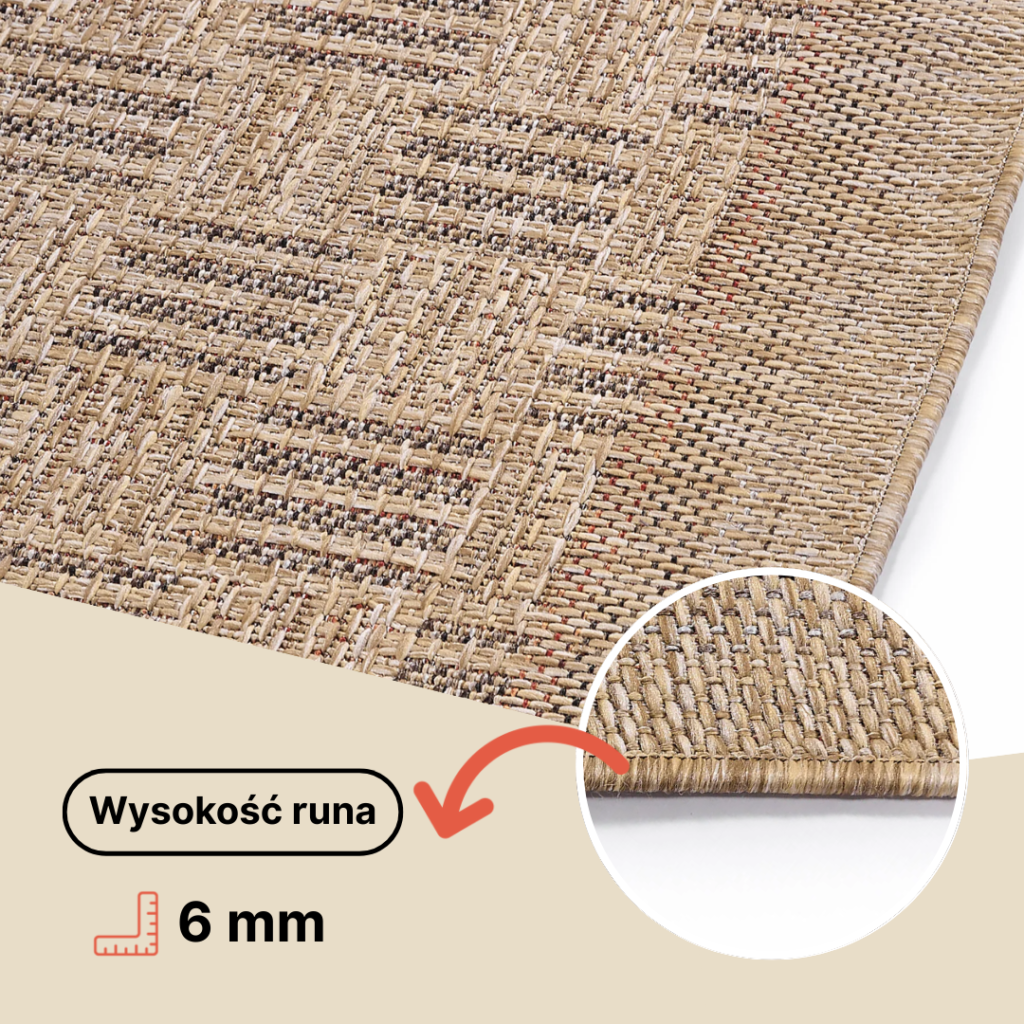 Dywan Zewnętrzny Yucana Brązowy Beżowy Ramka