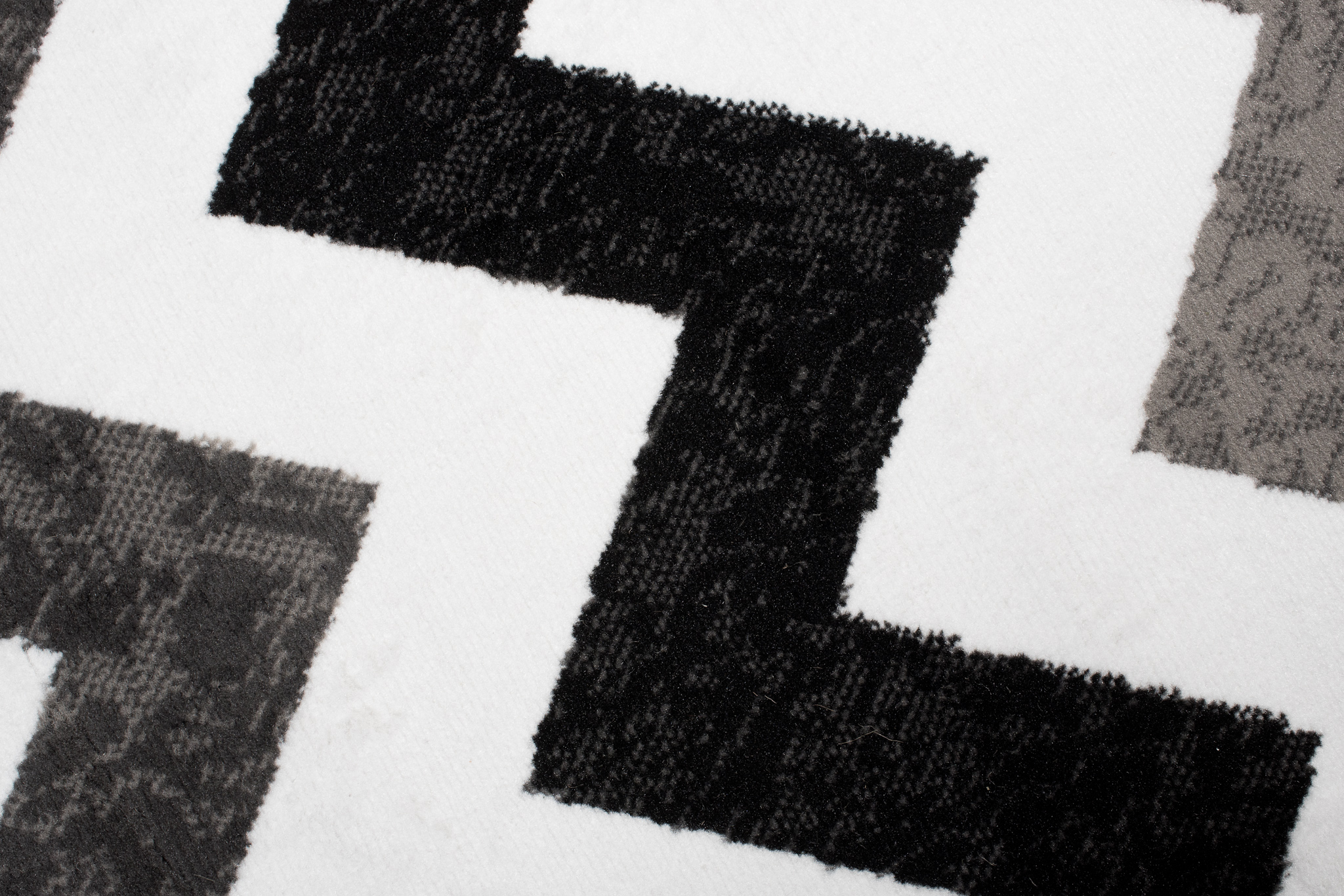 Chodnik Maya Szary Czarny Geometryczny ZygZak