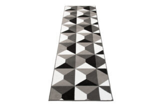 Chodnik Maya Szary Czarny Geometryczny Kwadraty