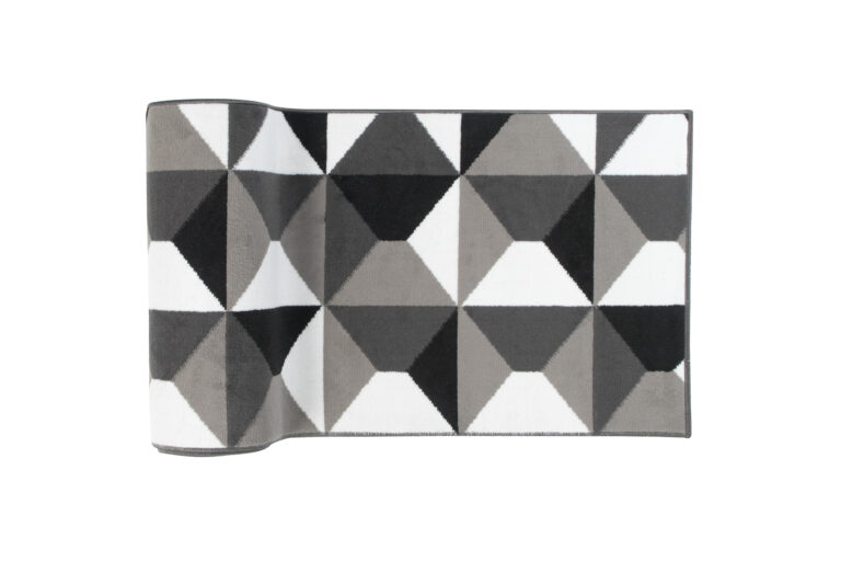 Chodnik Maya Szary Czarny Geometryczny Kwadraty