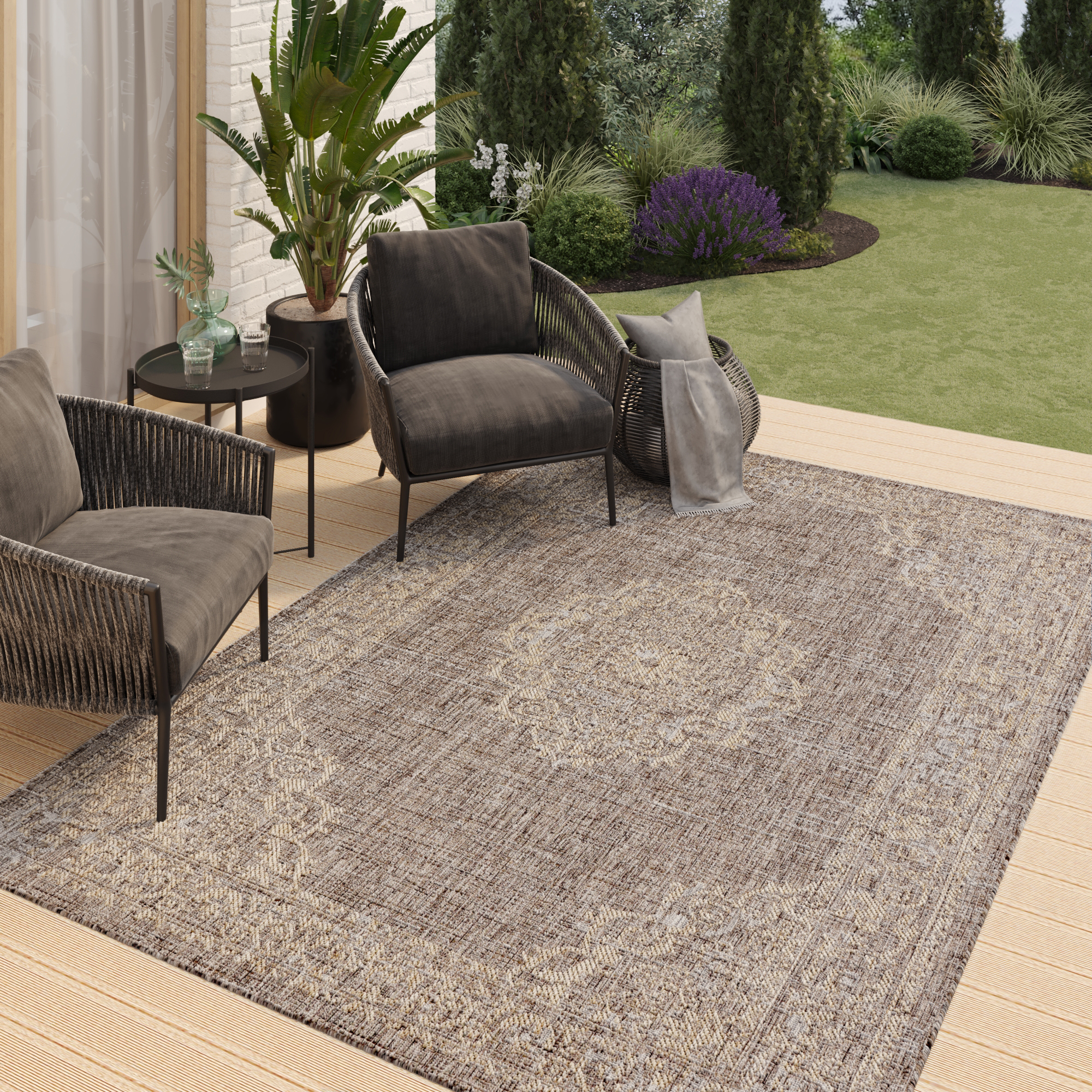 Dywan Zewnętrzny Melissa Brązowy Vintage