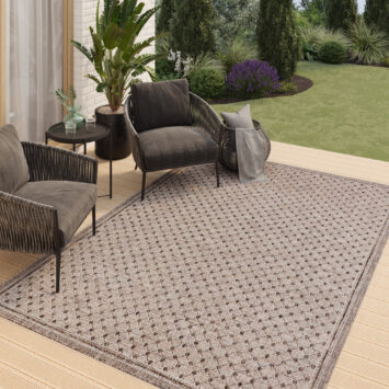 Dywan Zewnętrzny Melissa Brązowy Romby