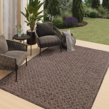 Dywan Zewnętrzny Melissa Ciemny Brązowy Romby