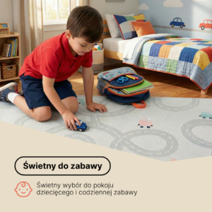 Dywan Dziecięcy Snooki Miasteczko Szary Granatowy Antypoślizgowy