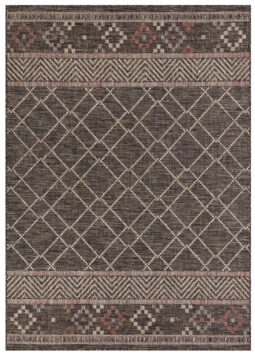 Dywan Zewnętrzny Melissa Ciemny Brązowy Geometryczny