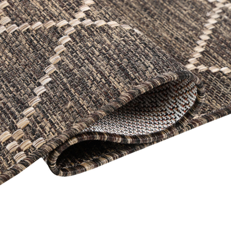 Dywan Zewnętrzny Melissa Ciemny Brązowy Geometryczny