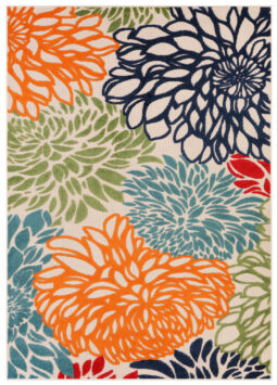 Dywan Zewnętrzny Patio Wielokolorowy Kwiaty