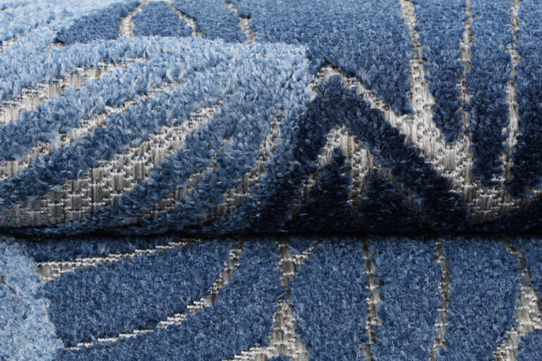 Dywan Zewnętrzny Patio Szary Niebieski Kwiaty