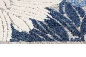 Dywan Zewnętrzny Patio Szary Niebieski Kwiaty