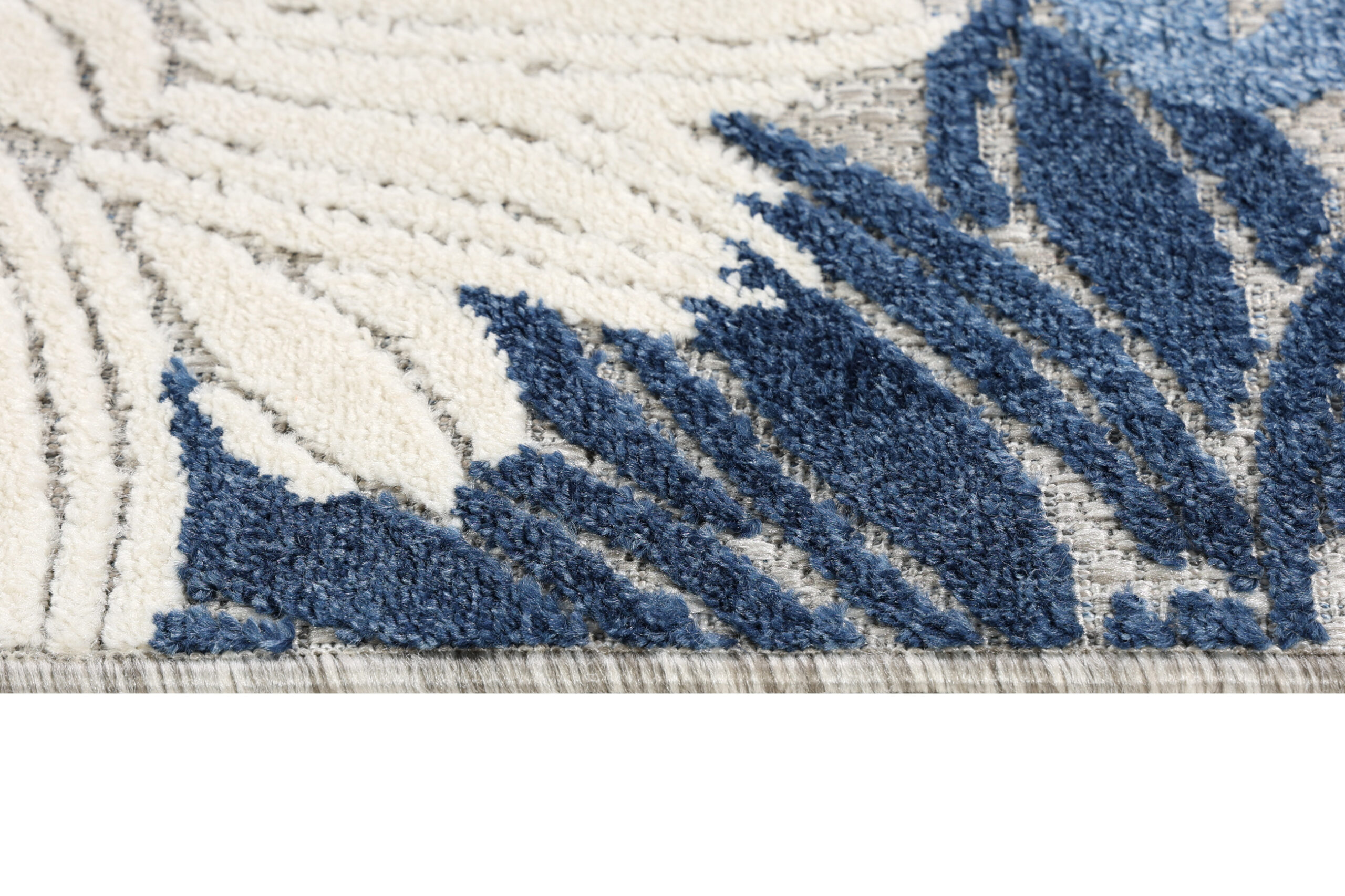 Dywan Zewnętrzny Patio Szary Niebieski Kwiaty