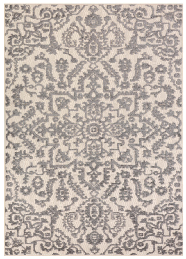 Dywan Zewnętrzny Patio Kremowy Szary Ornamenty