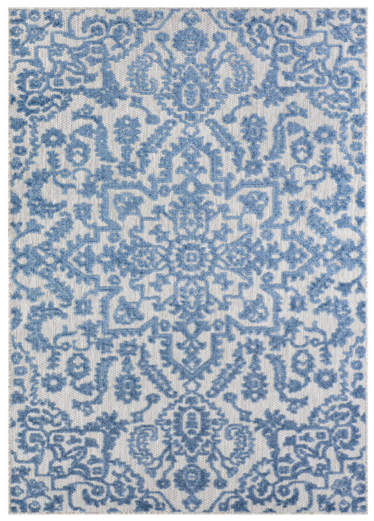 Dywan Zewnętrzny Patio Niebieski Ornamenty