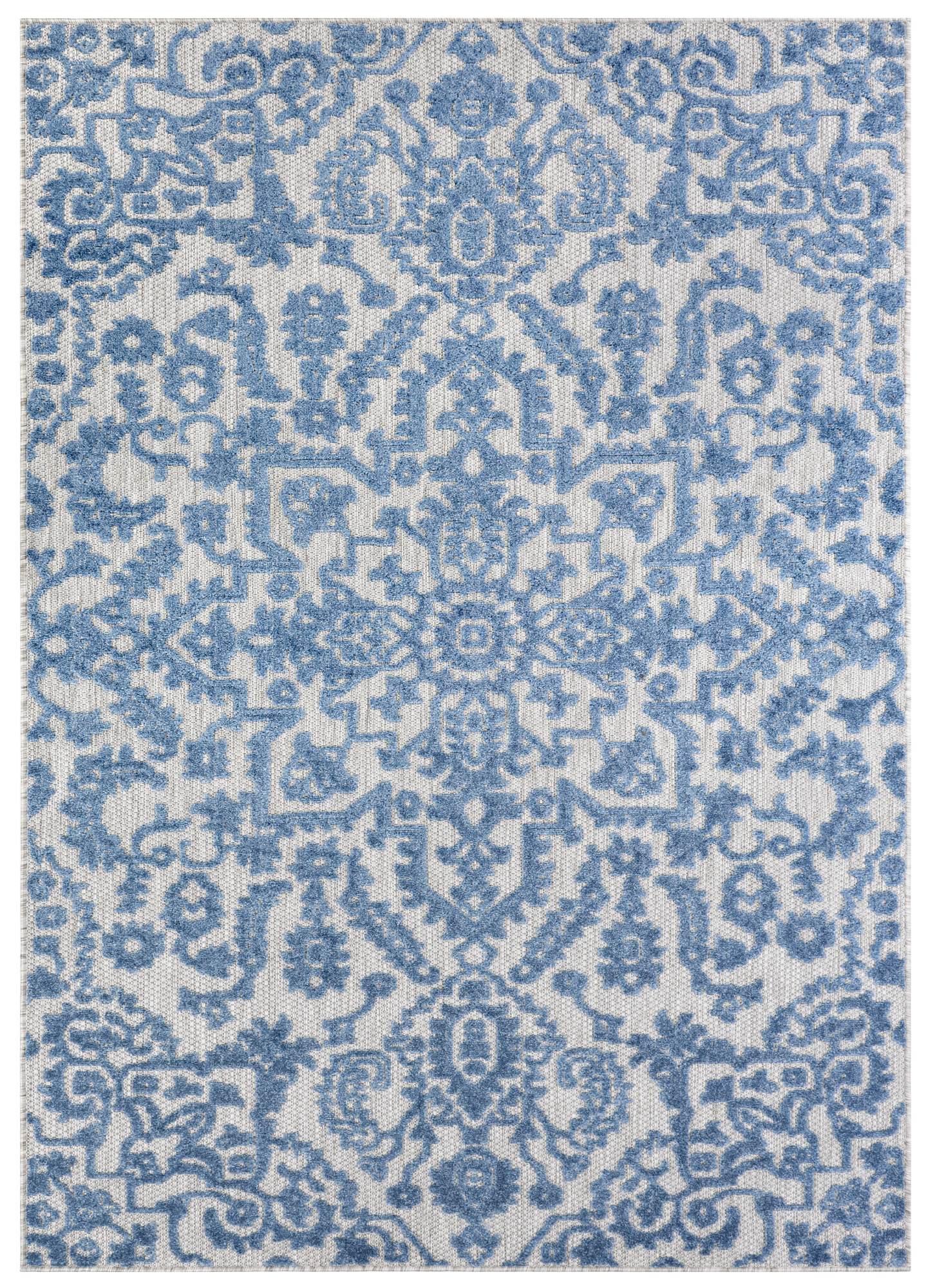 Dywan Zewnętrzny Patio Niebieski Ornamenty