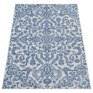 Dywan Zewnętrzny Patio Niebieski Ornamenty