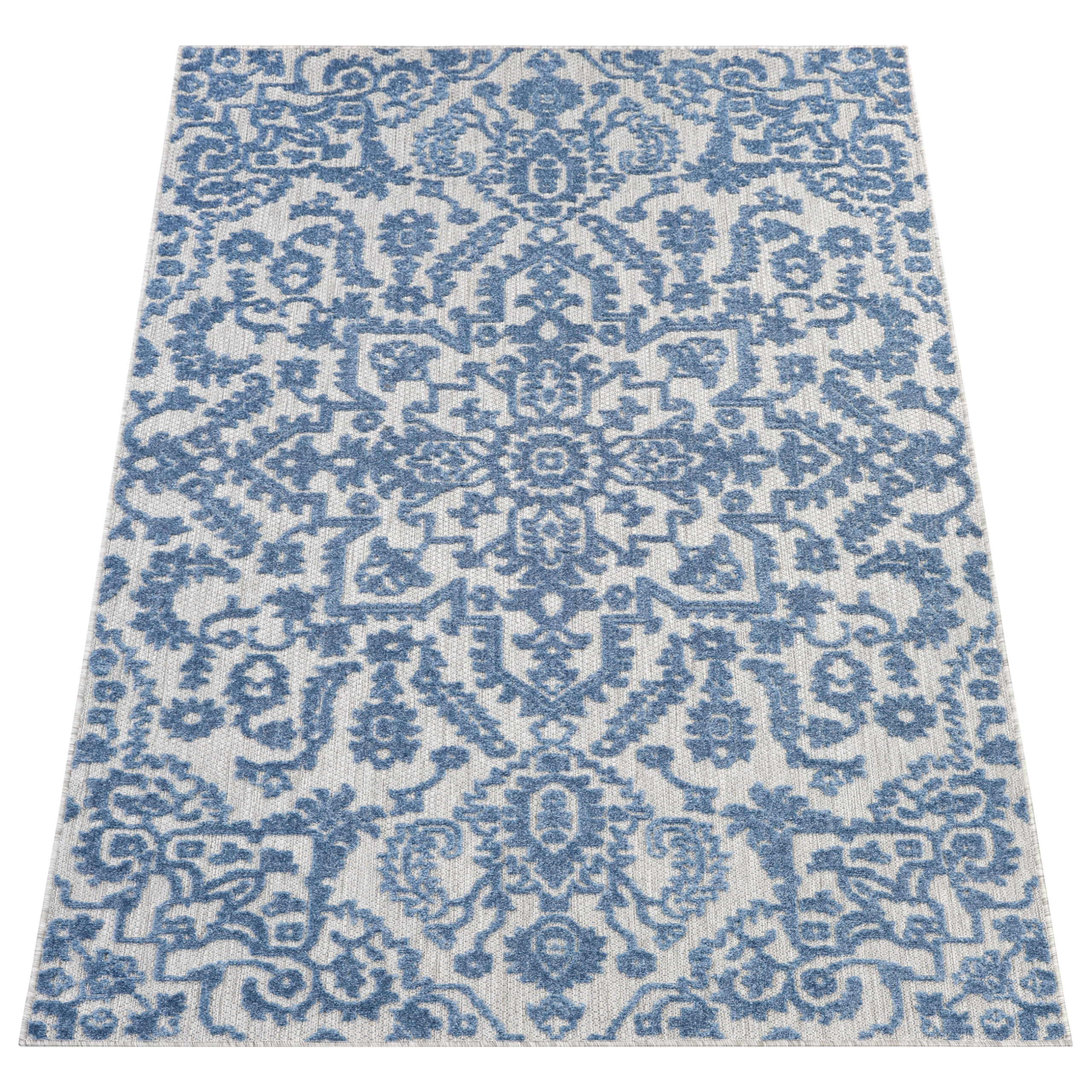 Dywan Zewnętrzny Patio Niebieski Ornamenty