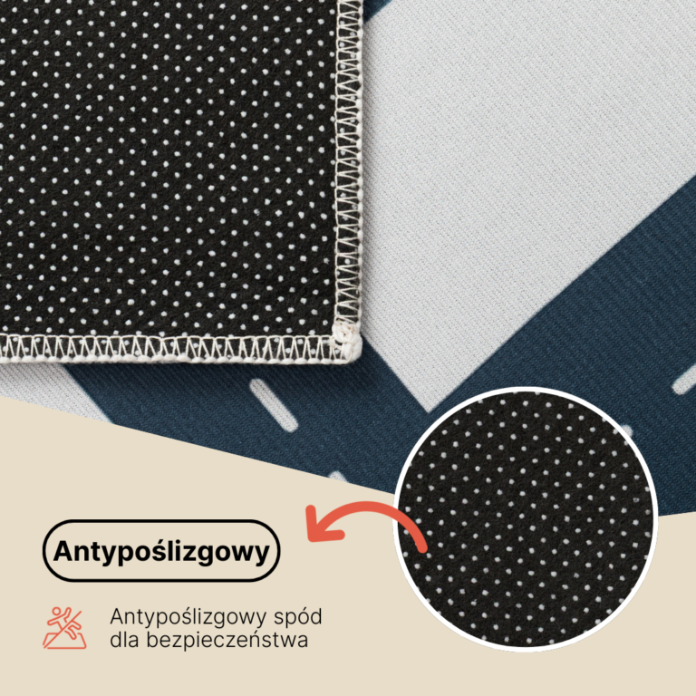 Dywan Dziecięcy Snooki Rakiety Granatowy Antypoślizgowy