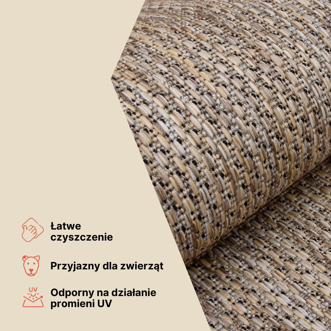 Dywan Zewnętrzny Melissa Ciemny Brązowy Geometryczny