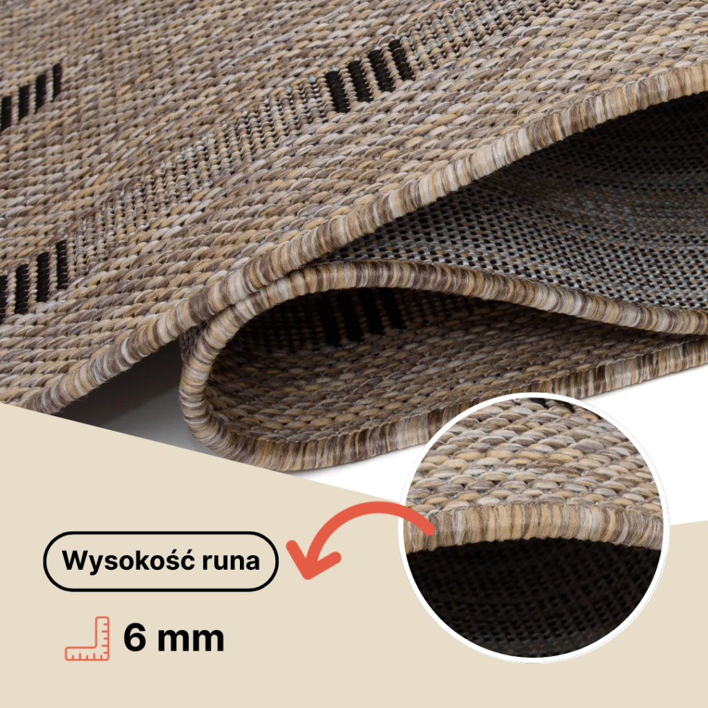 Dywan Zewnętrzny Melissa Ciemny Brązowy Geometryczny