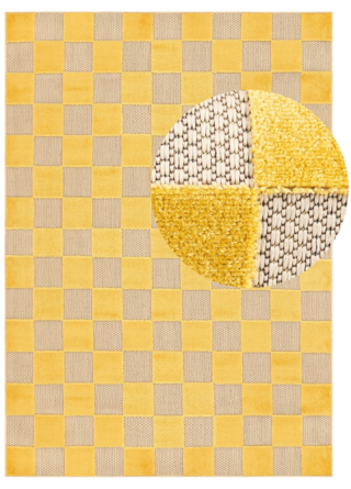 Dywan Zewnętrzny Checker Kremowy Żółty