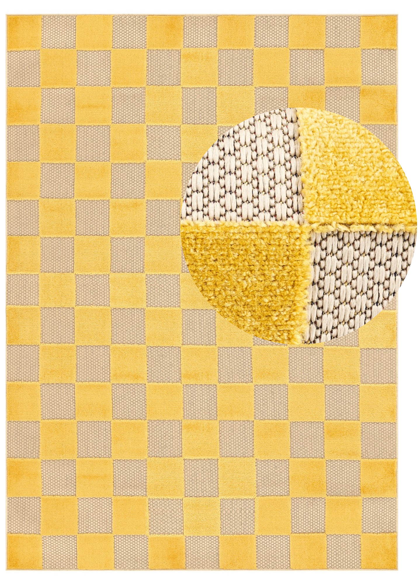 Dywan Zewnętrzny Checker Kremowy Żółty