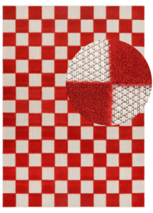 Dywan Zewnętrzny Checker Kremowy Czerwony