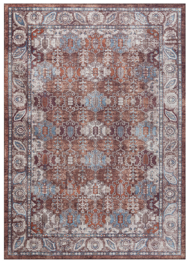 Dywan Dubai Burgundowy Ornamenty Antypoślizgowy