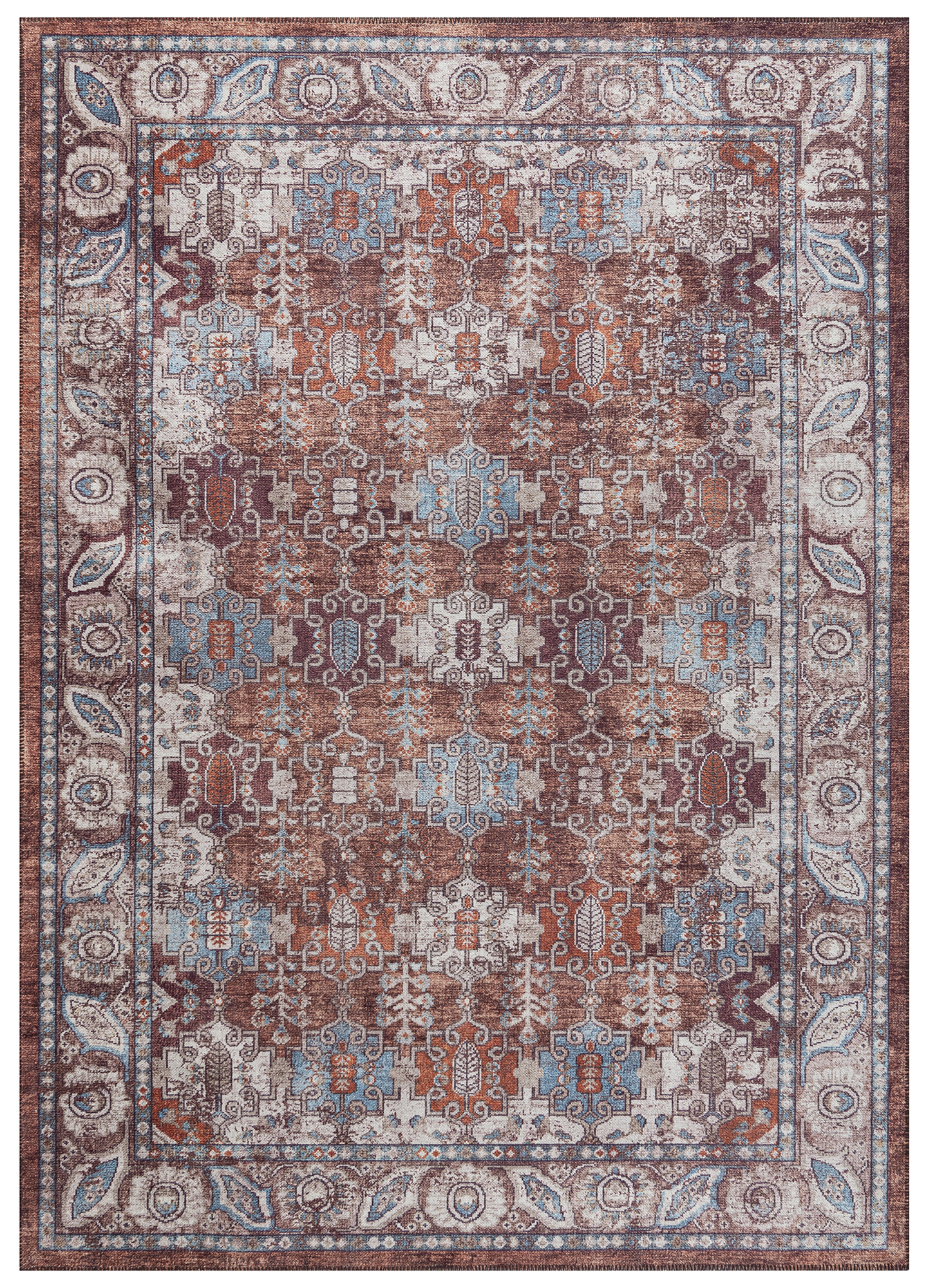 Dywan Dubai Burgundowy Ornamenty Antypoślizgowy