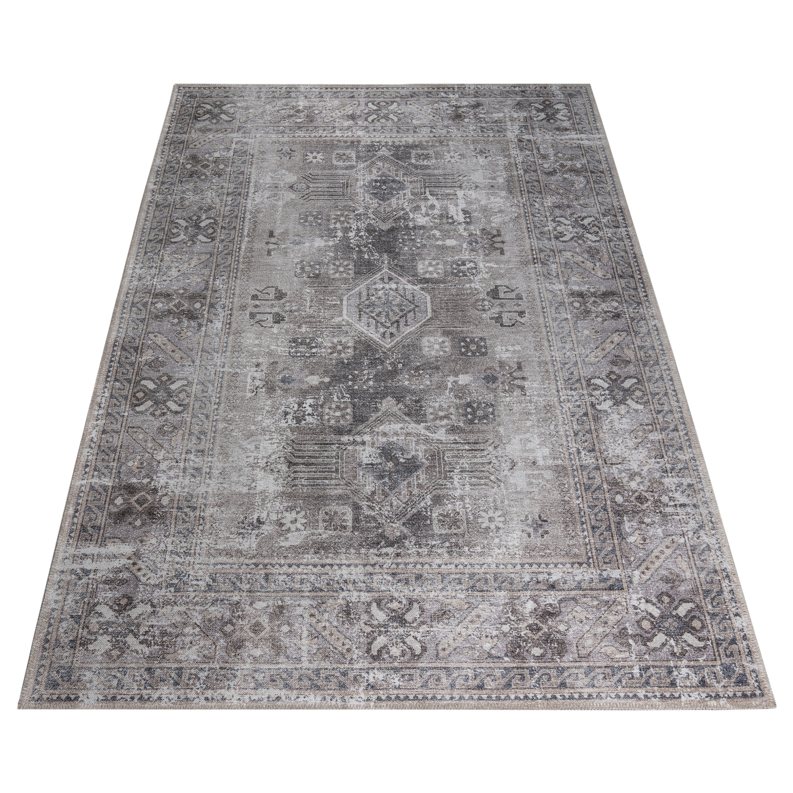 Dywan Dubai Szary Przetarcia Antypoślizgowy