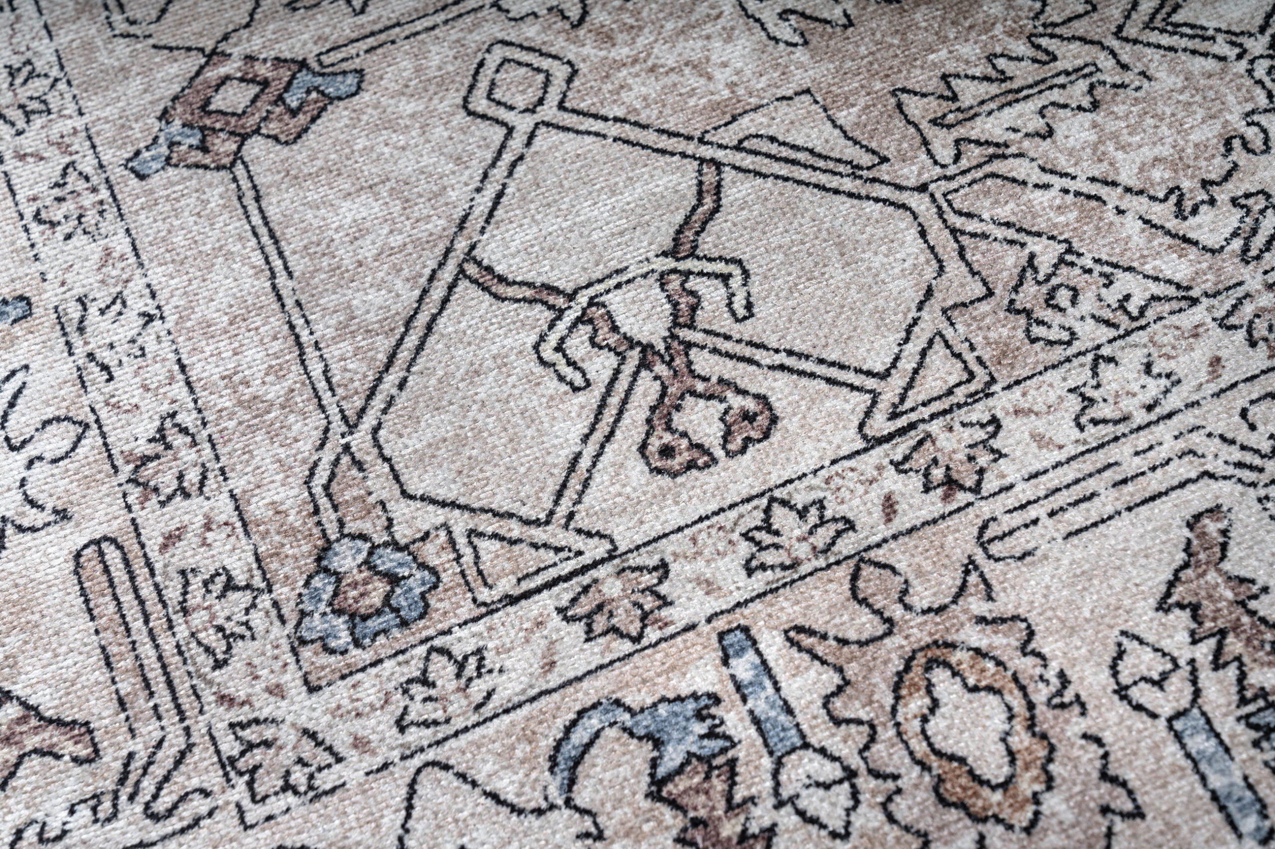 Dywan Dubai Szary Beżowy Vintage Antypoślizgowy