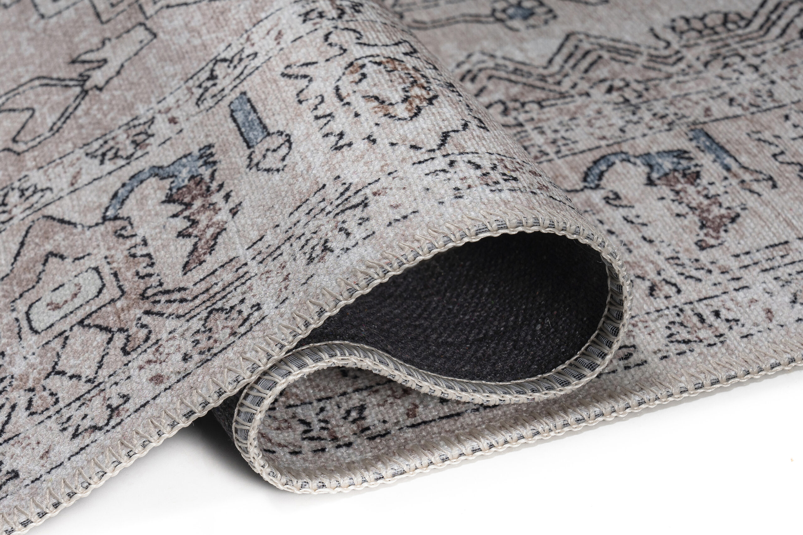 Dywan Dubai Szary Beżowy Vintage Antypoślizgowy