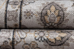 Dywan Dubai Beżowy Motyw Kwiatowy Antypoślizgowy