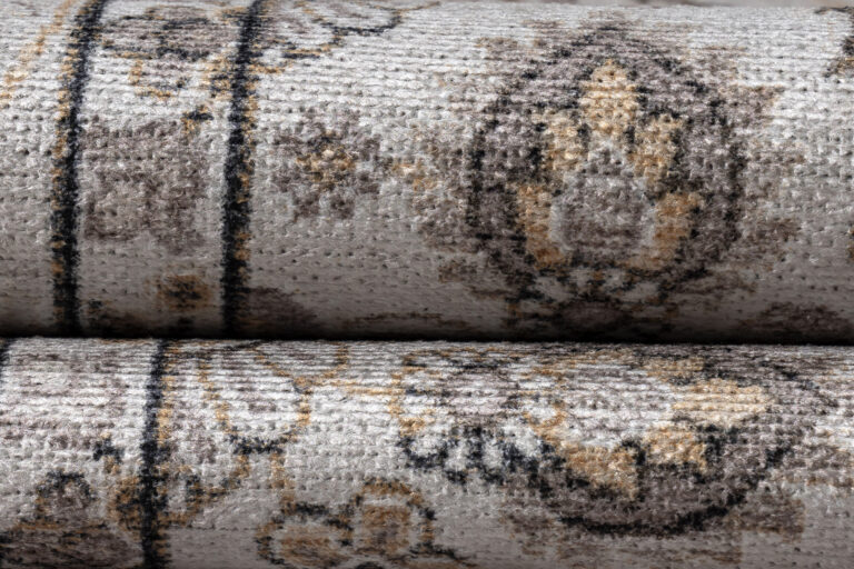 Dywan Dubai Beżowy Motyw Kwiatowy Antypoślizgowy