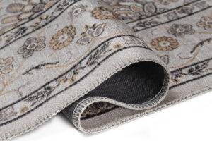 Dywan Dubai Beżowy Motyw Kwiatowy Antypoślizgowy