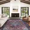 Dywan Dubai Czerwony Granatowy Antypoślizgowy